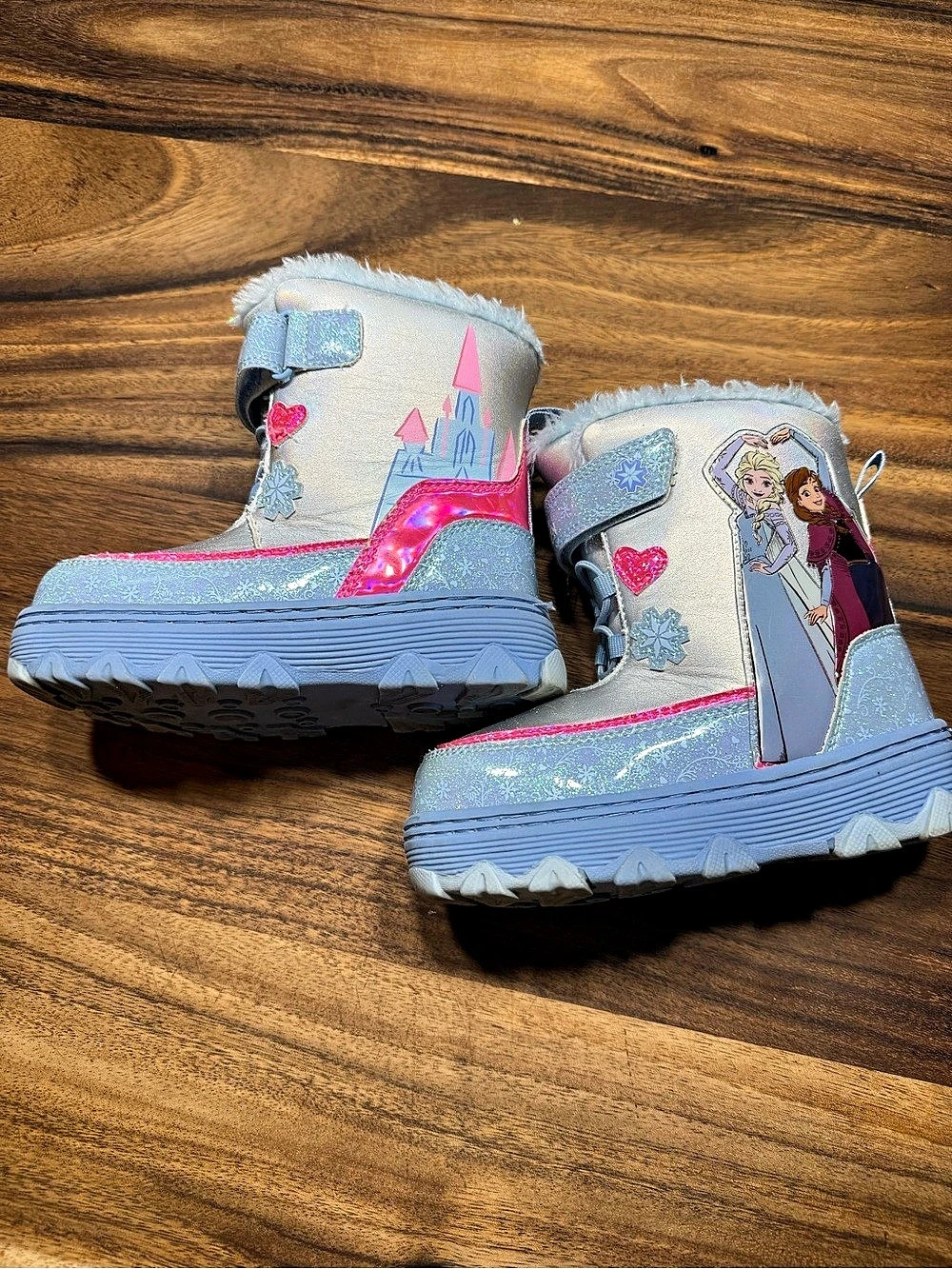 Disney Girls US 11 Frozen Silver & Pink Boots